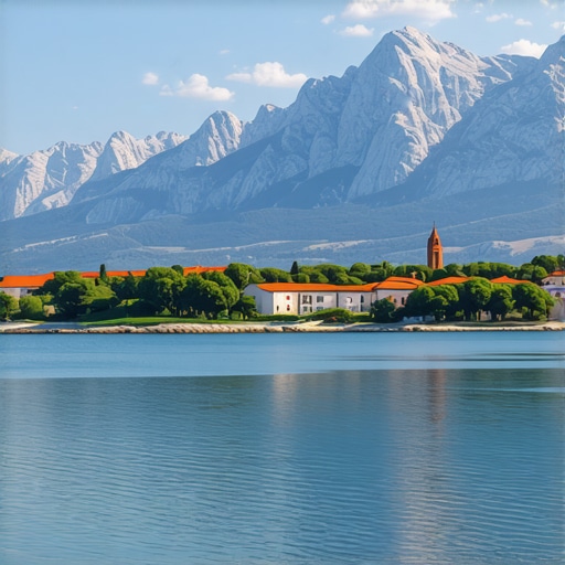 Beautiful landscape of lakes and mountains in Croatia