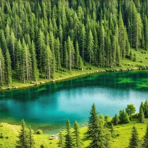 Scenic untouched mountain landscape with lakes and forests in the Balkans