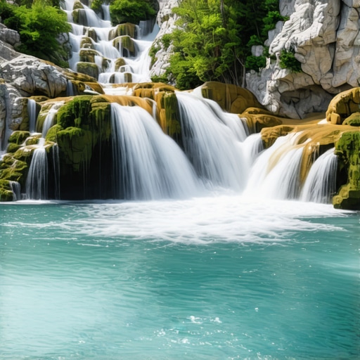 Scenic view of waterfalls in Krka National Park