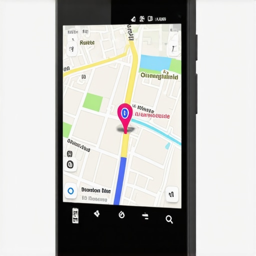 Sistem navigimi GPS dhe smartphone me hartë të detajuar në një peizazh malor të Ballkanit